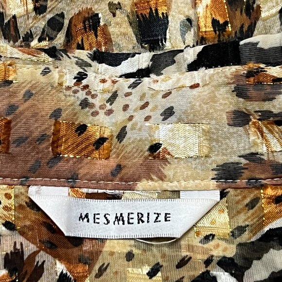 Vintage long button down animal print blouse - Picture 6 of 6